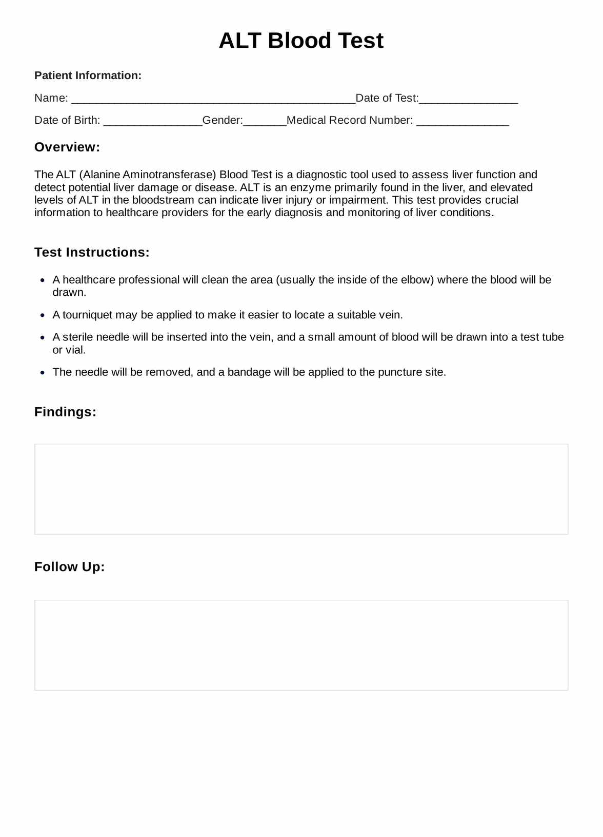 Test de ALT en sangre (alanina aminotransferasa) PDF Example