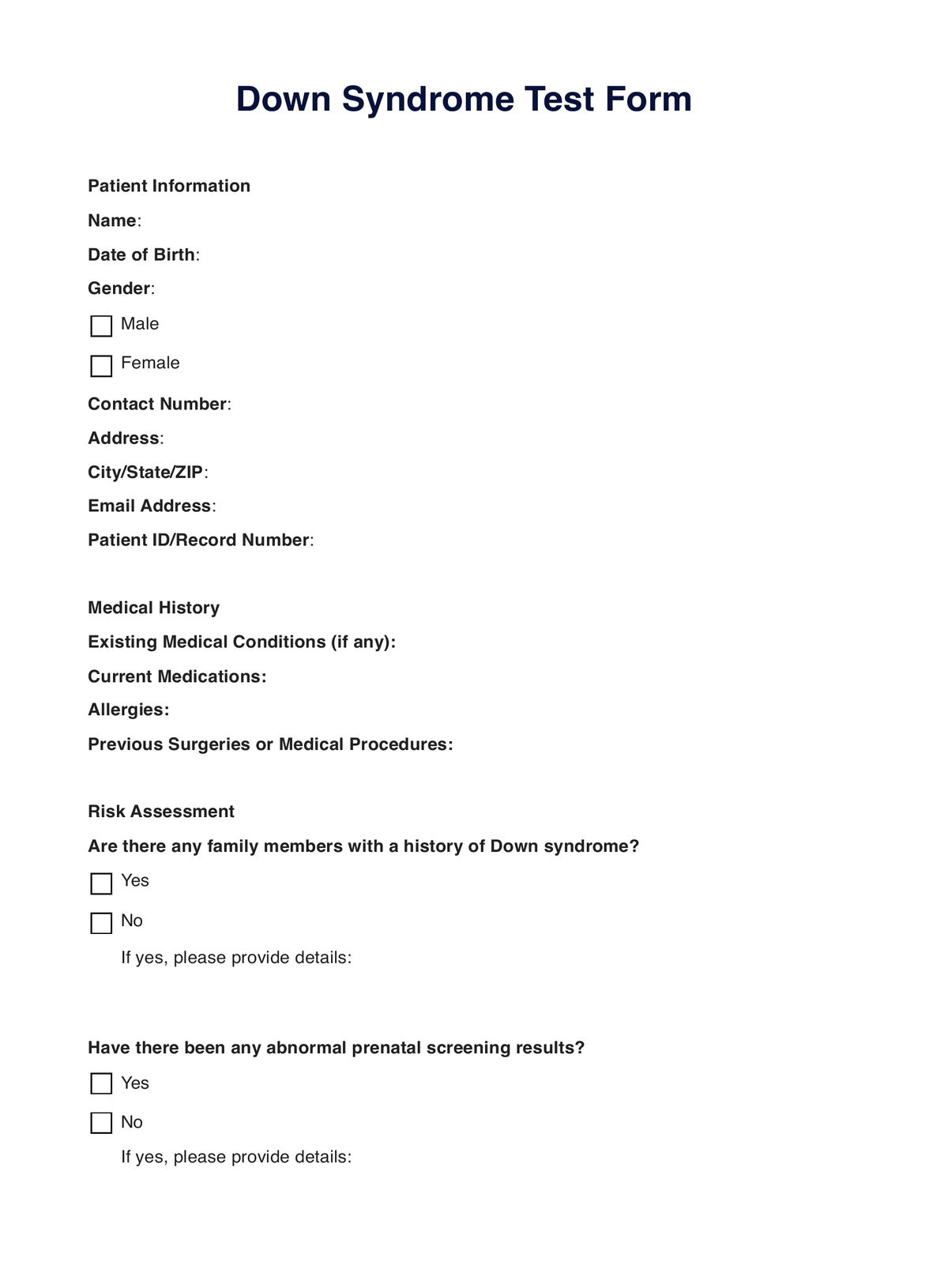 Down Syndrome PDF Example