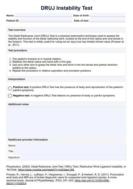 DRUJ Instability Test PDF Example