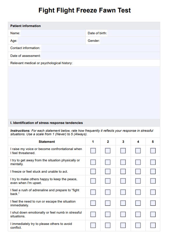 Prueba de respuesta al trauma PDF Example