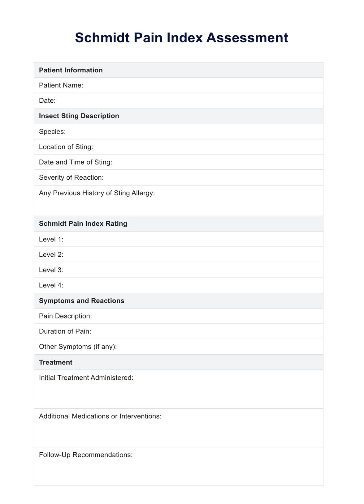 Schmidt Pain Index PDF Example