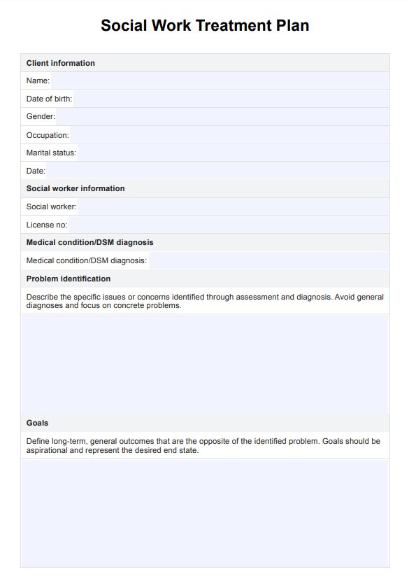 Pelan Rawatan Kerja Sosial PDF Example